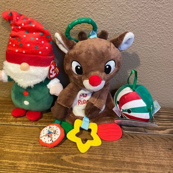 Rudolph My First Rudolph TY Christmas Gnome Squishmallow Candy Cane Plush - Picture 13 of 15